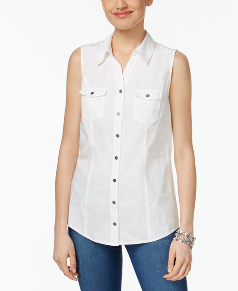 Style & Co Sleeveless Denim Shirt